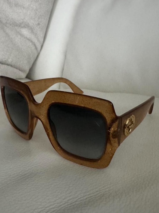 Gucci Women\'s Square Glitter Acetate Sunglasses in Gold main image 5